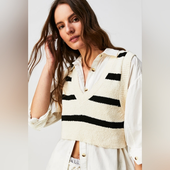 Free People Santa Monica Striped Vest NWOT - Picture 2 of 8